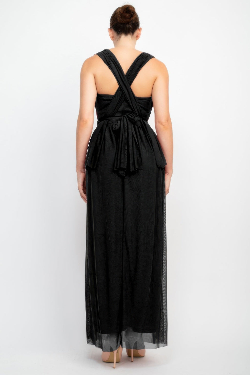 A-line Mesh Convertible Maxi Dress